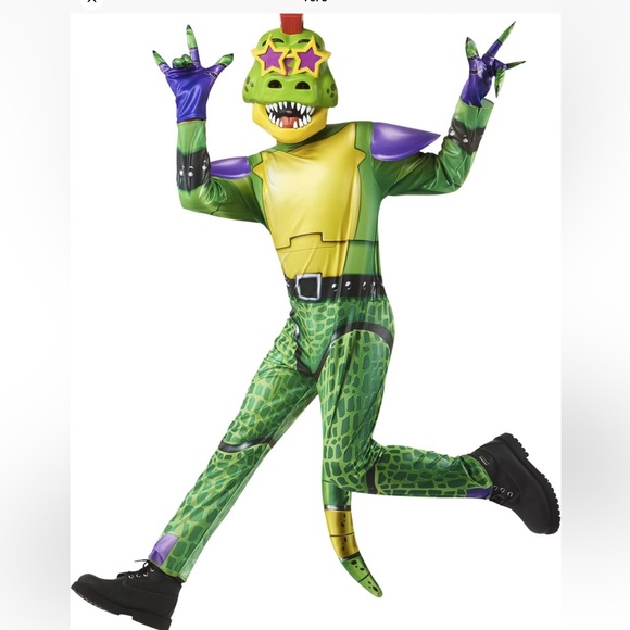 FNAF Security Breach Glamrock Montgomery Gator Kid's Halloween Costume S Cosplay - Picture 1 of 12